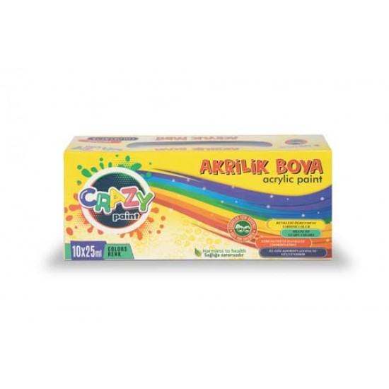 CRAZY 10*25 ML SEPERATÖRLÜ AKRİLİK SET