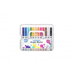 ART-X PRO ART FIRÇA UÇLU AKRİLİK MARKER 12LÜ SET