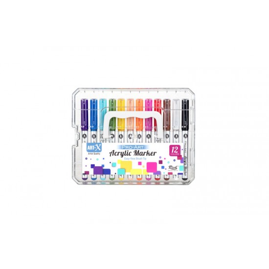 ART-X PRO ART FIRÇA UÇLU AKRİLİK MARKER 12LÜ SET