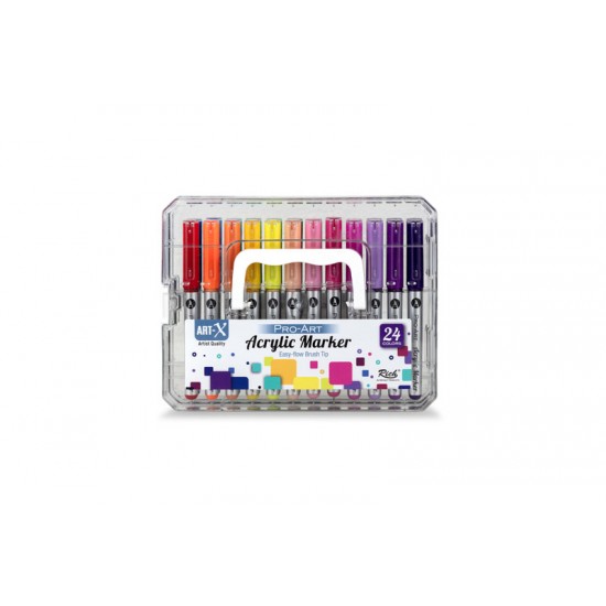 ART-X PRO ART FIRÇA UÇLU AKRİLİK MARKER 24LÜ SET