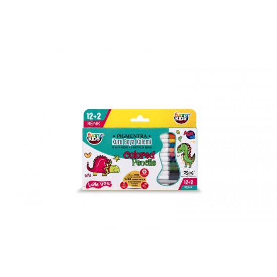FUNNY KIDS PİGMENTRA BOYA KALEMİ 12+2 RENK 