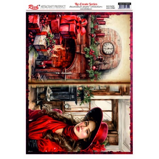 Re-Create Series Pirinç Dekopaj Kağıdı Yılbaşı 2023