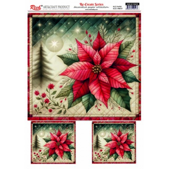 RE-CREATE PİRİNÇ DEKOPAJ KAĞIDI YILBAŞI 2024