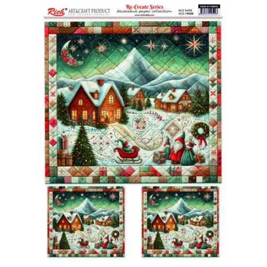 RE-CREATE PİRİNÇ DEKOPAJ KAĞIDI YILBAŞI 2024