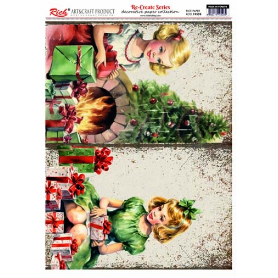 RE-CREATE PİRİNÇ DEKOPAJ KAĞIDI YILBAŞI 2024