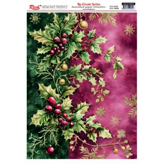 RE-CREATE PİRİNÇ DEKOPAJ KAĞIDI YILBAŞI 2024