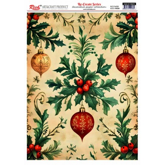 RE-CREATE PİRİNÇ DEKOPAJ KAĞIDI YILBAŞI 2024