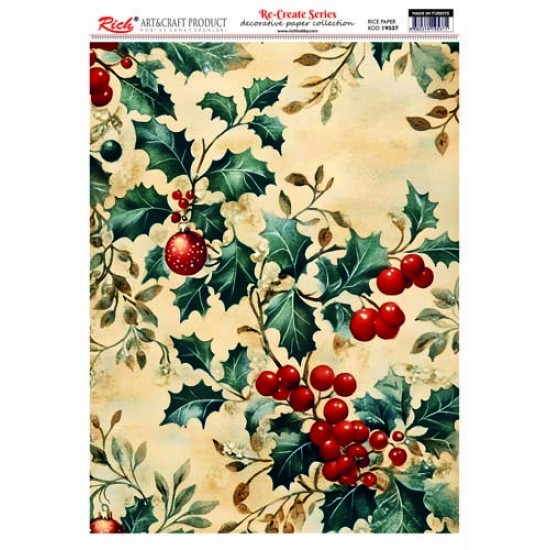 RE-CREATE PİRİNÇ DEKOPAJ KAĞIDI YILBAŞI 2024