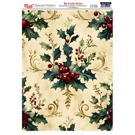 RE-CREATE PİRİNÇ DEKOPAJ KAĞIDI YILBAŞI 2024