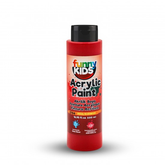 FUNNY KIDS AKRİLİK BOYA 500 CC 2704 KIRMIZI
