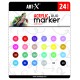 ART-X AKRİLİK MARKER ÇİFT TARAFLI PROFESYONEL KALEM SETİ  24Lİ