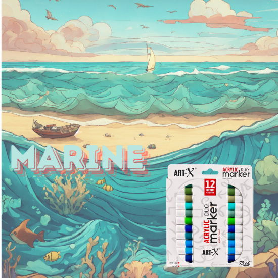 ART -X ACRYLIC  MARKER  MARINE SERİSİ